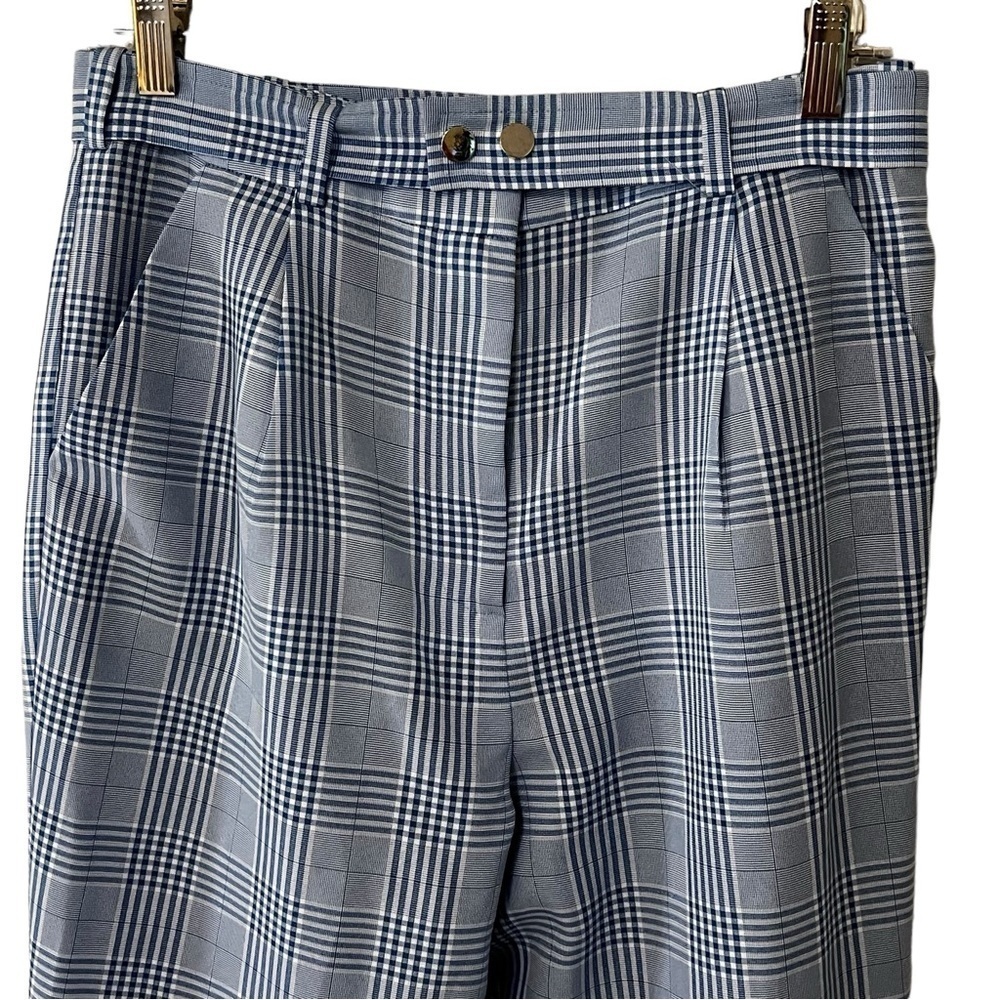 Revolve Lovers + Friends High Rise Plaid Checkered Pants Trousers Pleated M